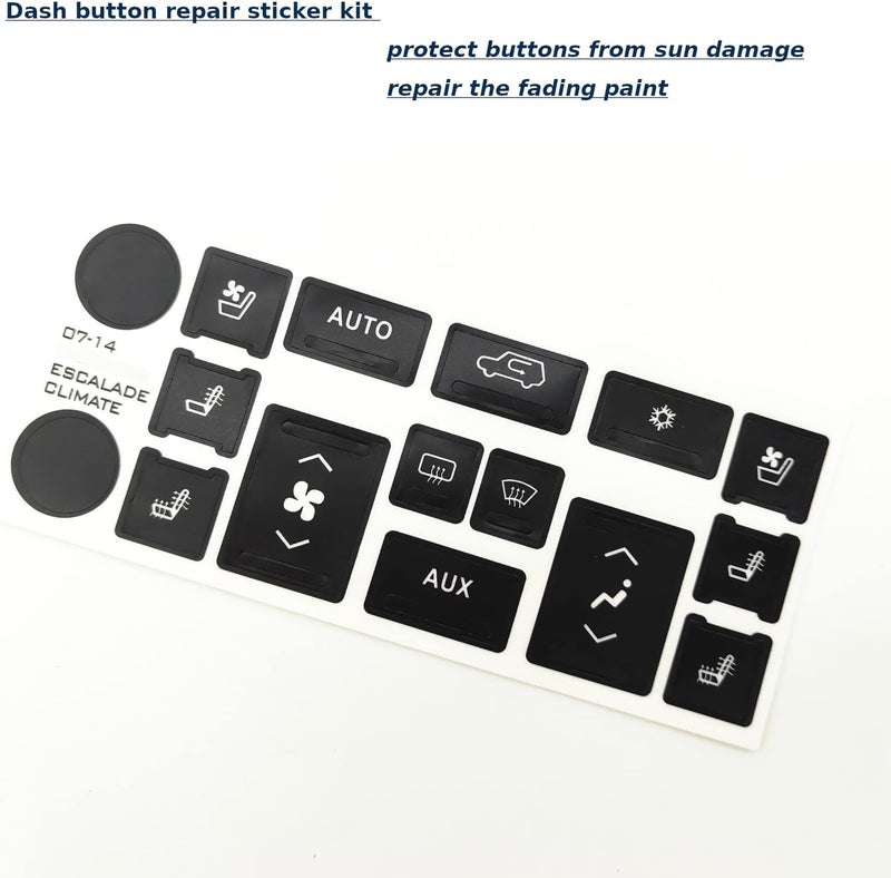 AtticZone AC Radio Button Stickers Dash Repair Decals Compatible with Cadillac Escalade ESV EXT 2007 2008-2014 (AC16) - Image 5